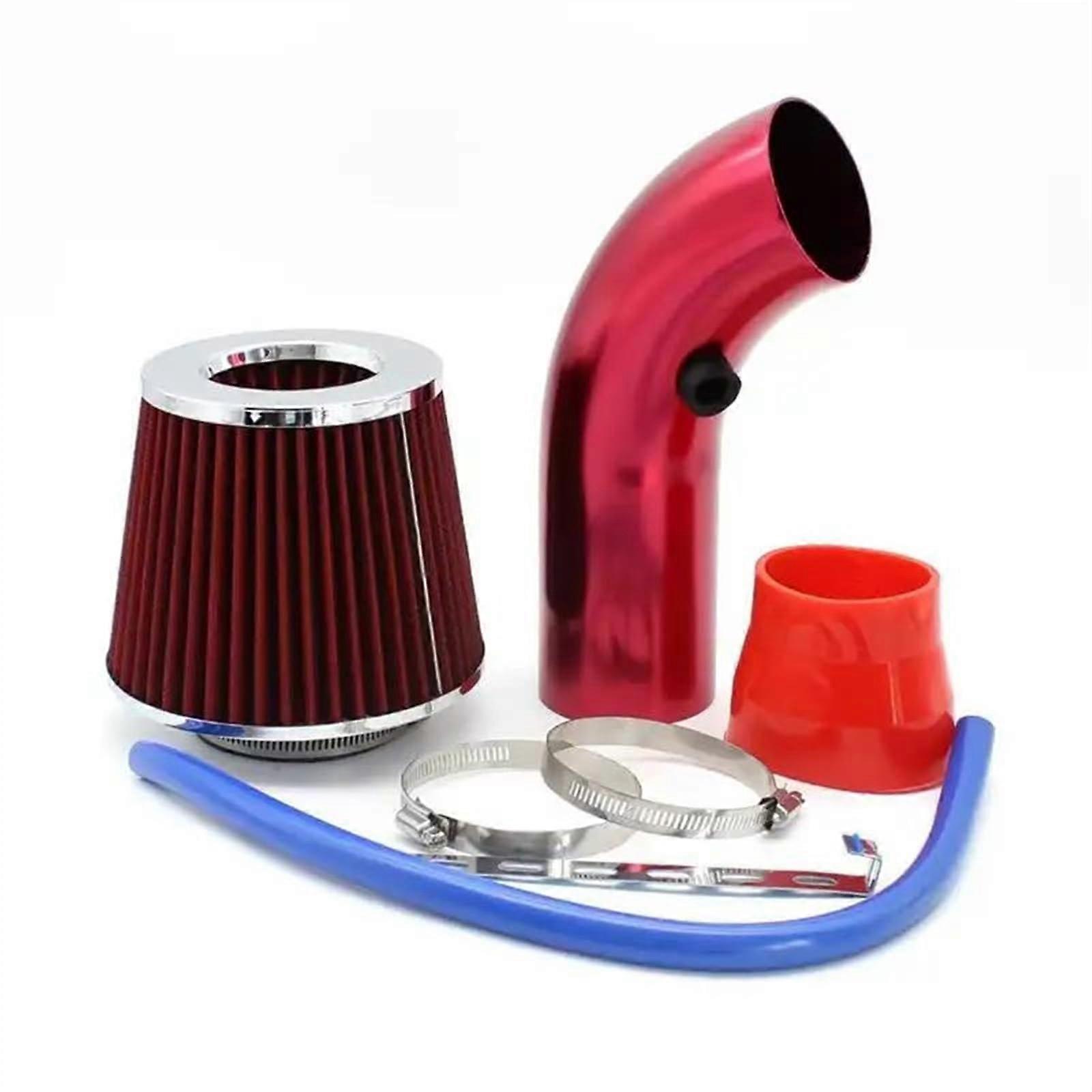 Air Intake Hose 76mm 3in Aluminum Universal Intake Pipe Kit With Mushroom Cap Filter Red