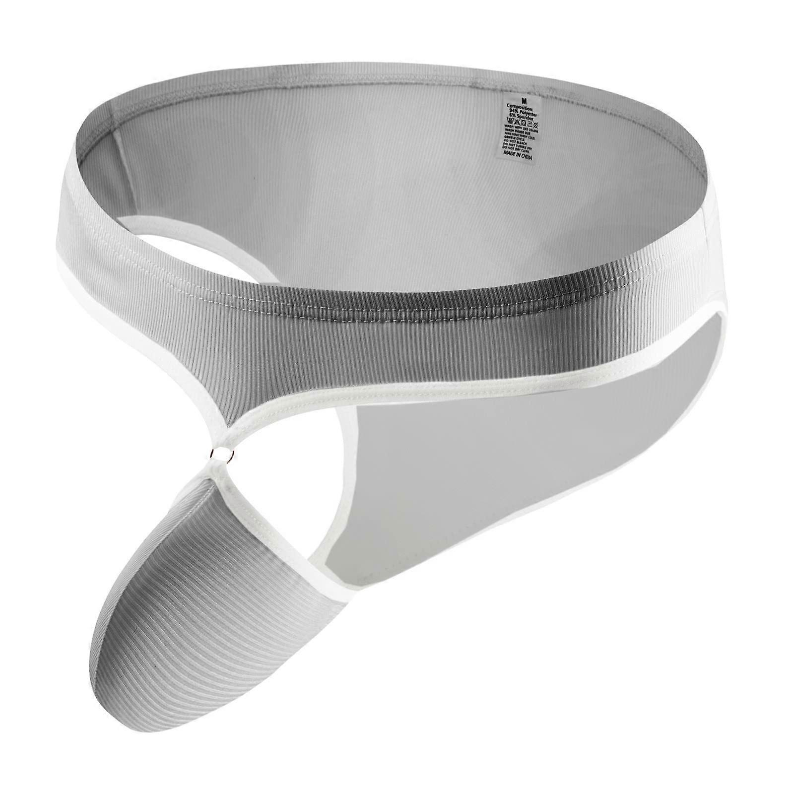 String Thong Men's Ice Silk Seamless Underwear, Breathable Transparent Briefs, Seamless Trunk, Grau XL