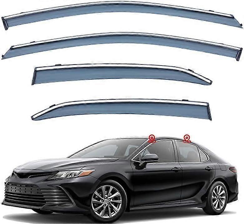 Car Window Deflectors For Toyota Camry MK8-XV70 2018, 4-Piece Set, Side Window Rain Guards, Weather Shield