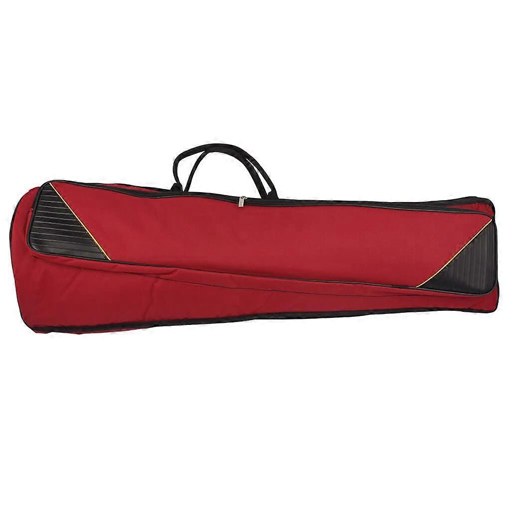 Trombone Gig Bag Red | Professional Brass Instrument Storage Container | Organizer Holder for Equipment Protection