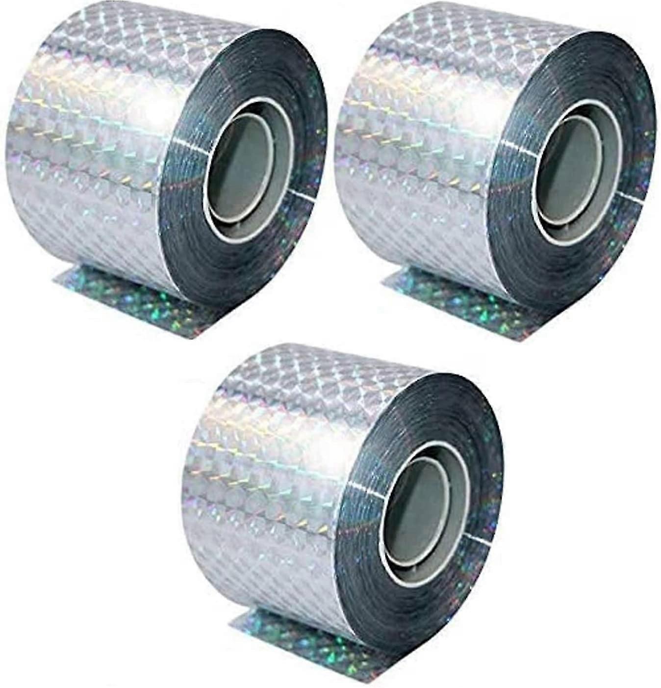Bird Repellent Tape, Set of 3 Tapes x 50m x 4.8cm - Scarecrow Bird Repellent - to Repel Crow Pigeons and More, 150m