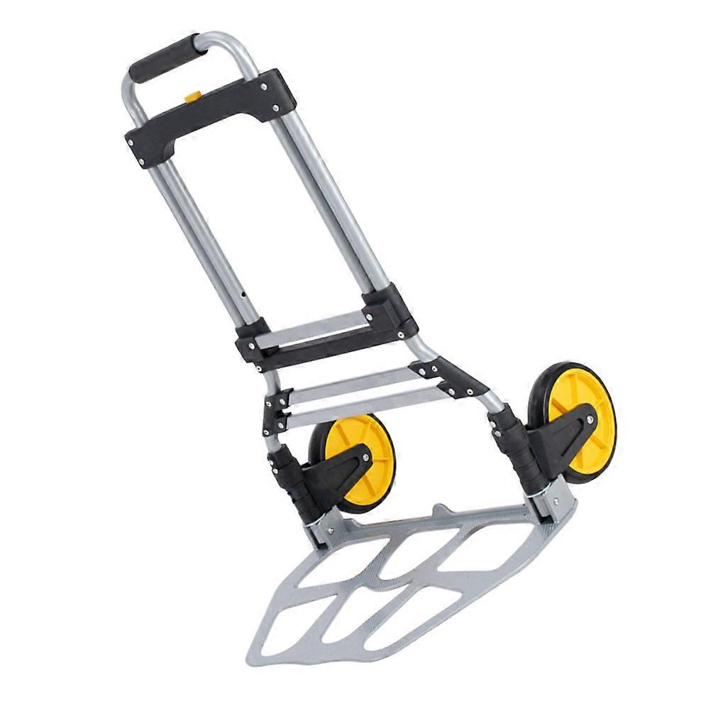 Aluminum Alloy Folding Trolley Cart, Lightweight Two Wheeled Hauling Cart for Luggage, Shopping & Office Use with High Load Capacity