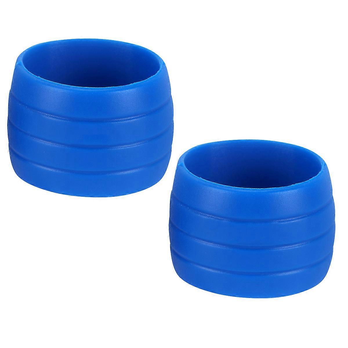 1 Pair Bike Handlebar Tape Fixed Rings Grip Wrap Anti Slip Holding Fixing Loops Non Silicone Buckle Protective Cover for Bike (Blue)
