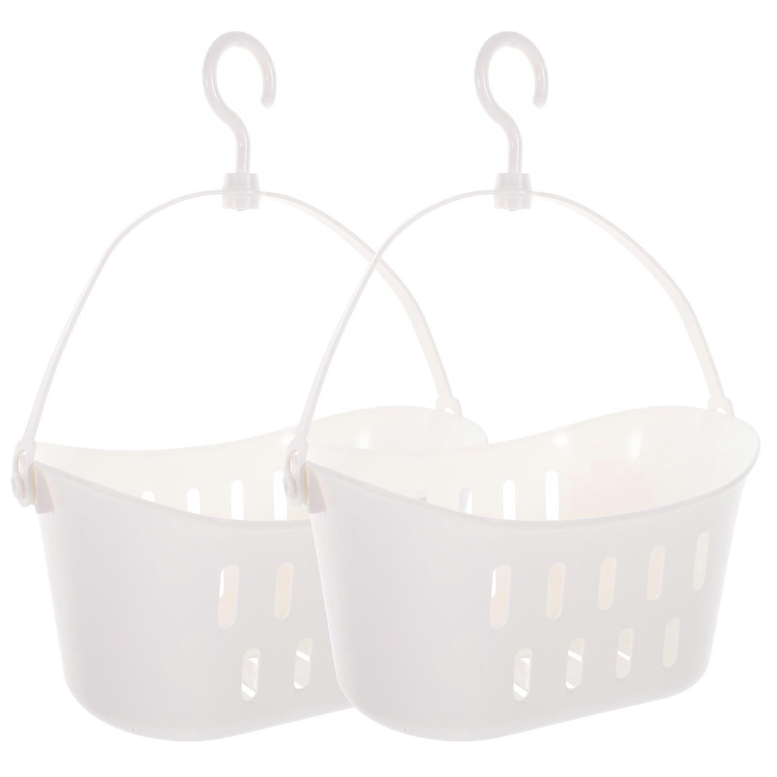 Hanging Bathroom Storage Baskets with Hooks Portable Drain Organizer for Sponge & Soap Holder, Space Saving Design for Home & Bathroom Use