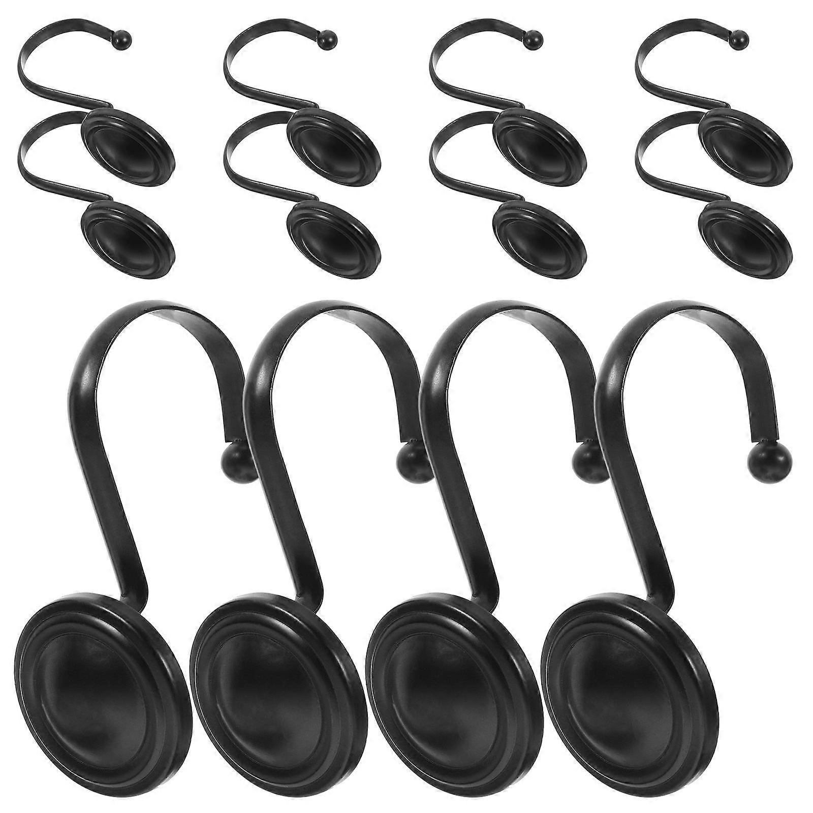 Decorative Shower Hooks 12Pcs Black Retro Design Curtain Hangers Bathroom Use Prevent Curtain from Falling