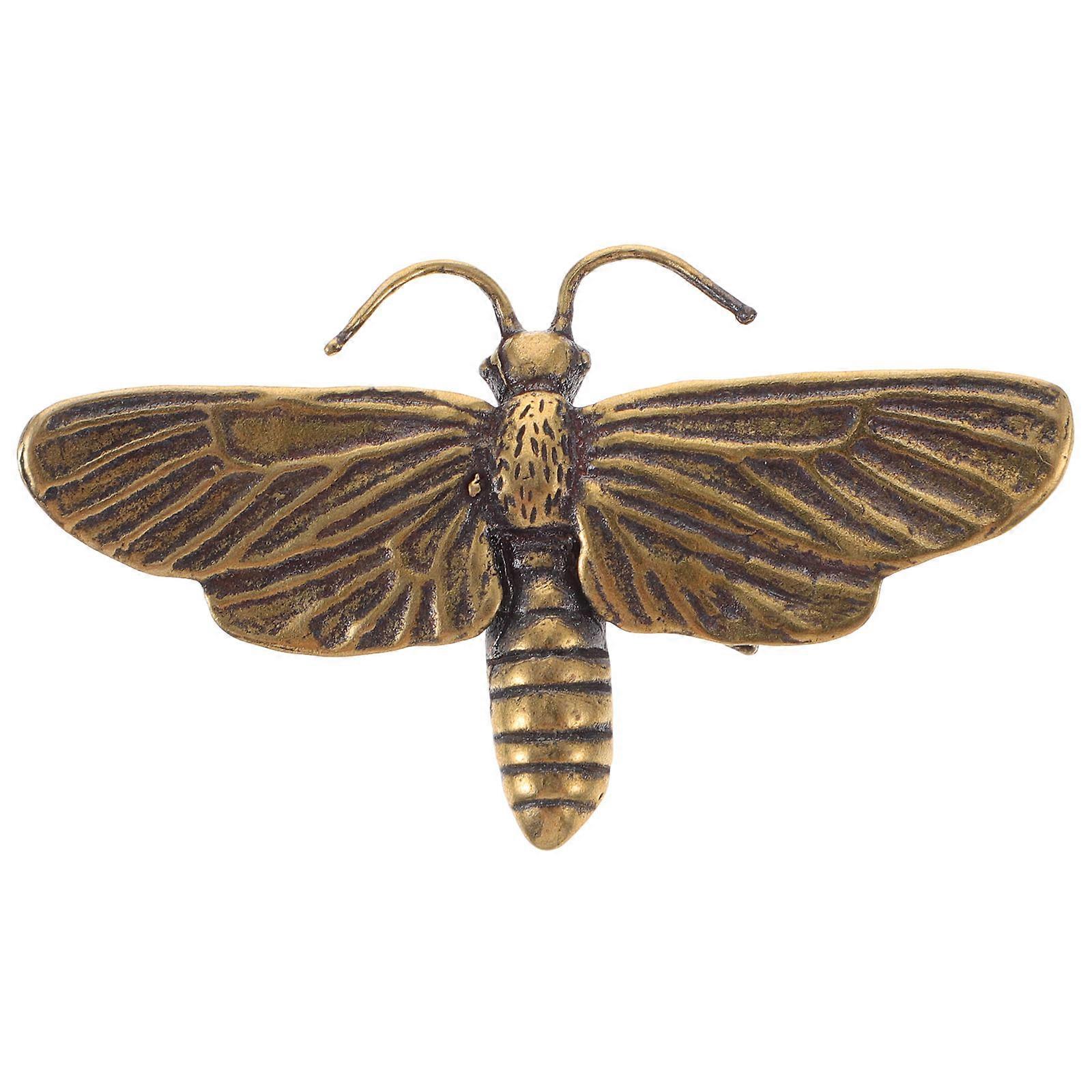 Dragonfly Desktop Brass Decor Golden Ornament for Decor Featuring Compact Versatility
