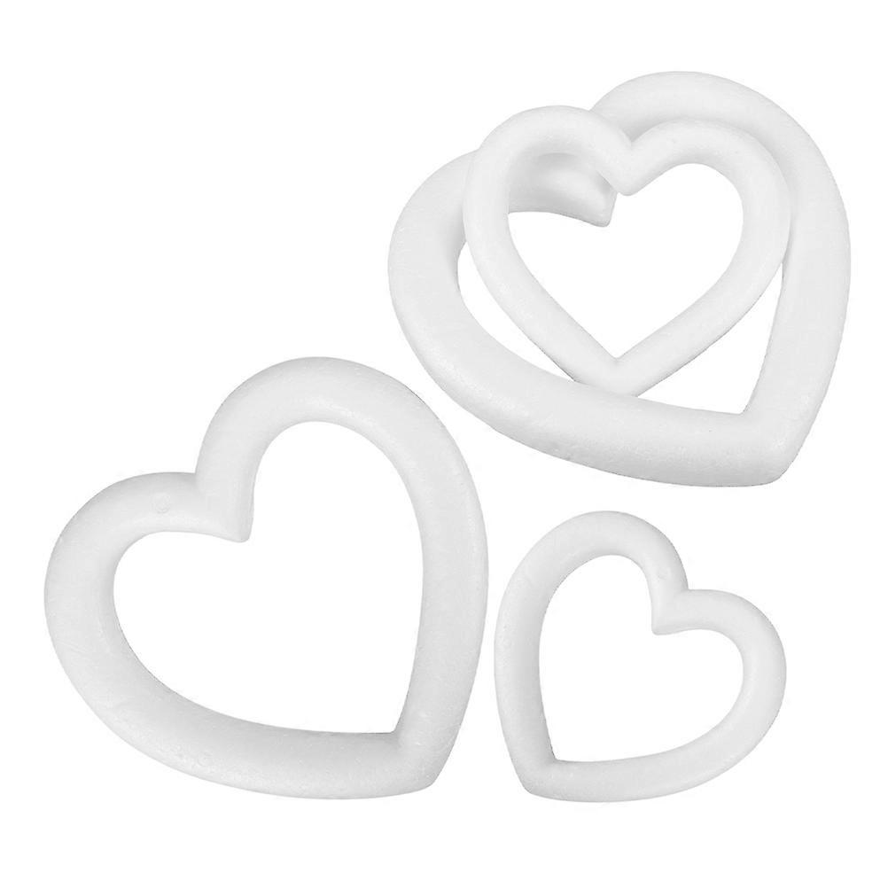 4pcs Hollow Heart Foam Models Lightweight White Craft Hearts for Wedding, Valentine's Day Decorations and Creative DIY Projects