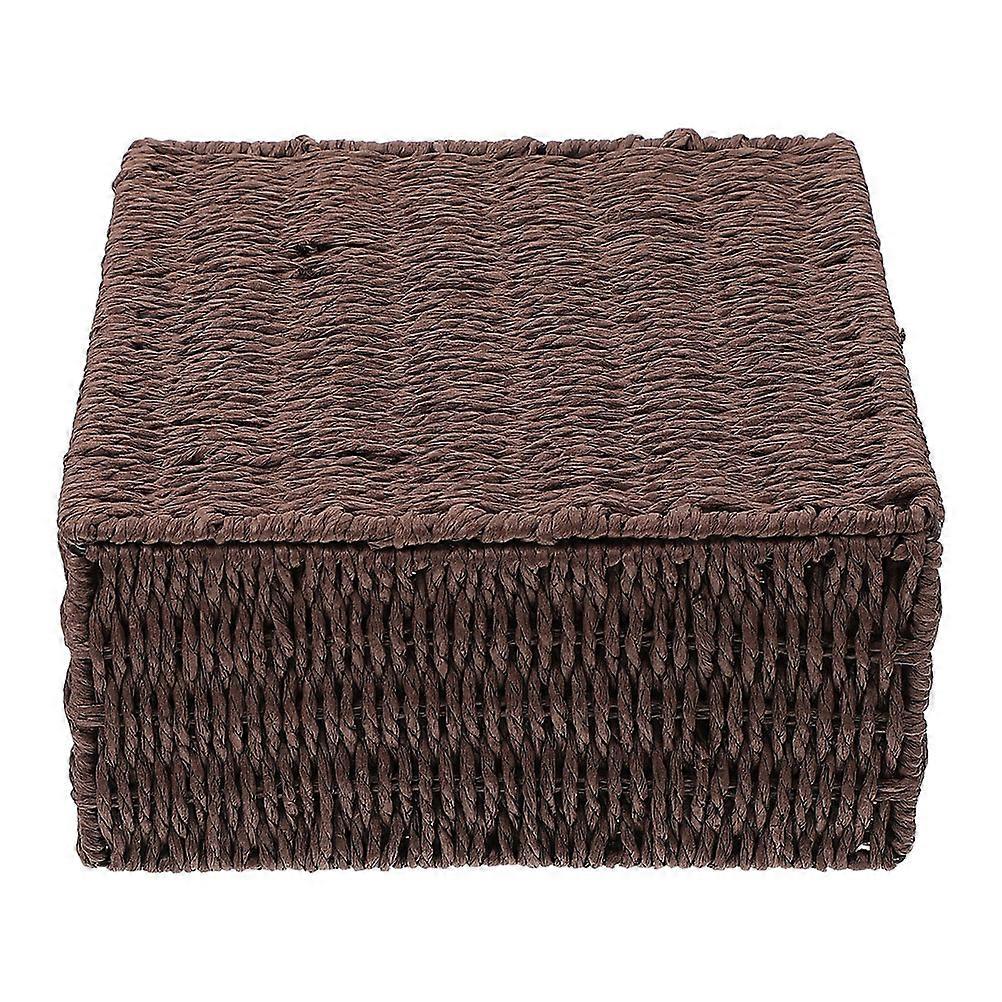 Multi-Purpose Woven Storage Box For Rooms 17X17X8CM Design 1Pack