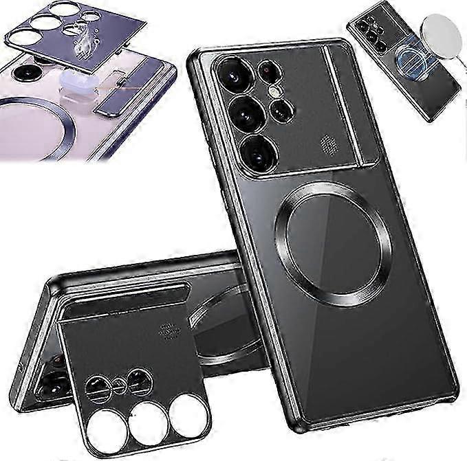 Foldable Stand Magnetic Phone Case with Camera Holder for Aromatherapy-Compatible Models