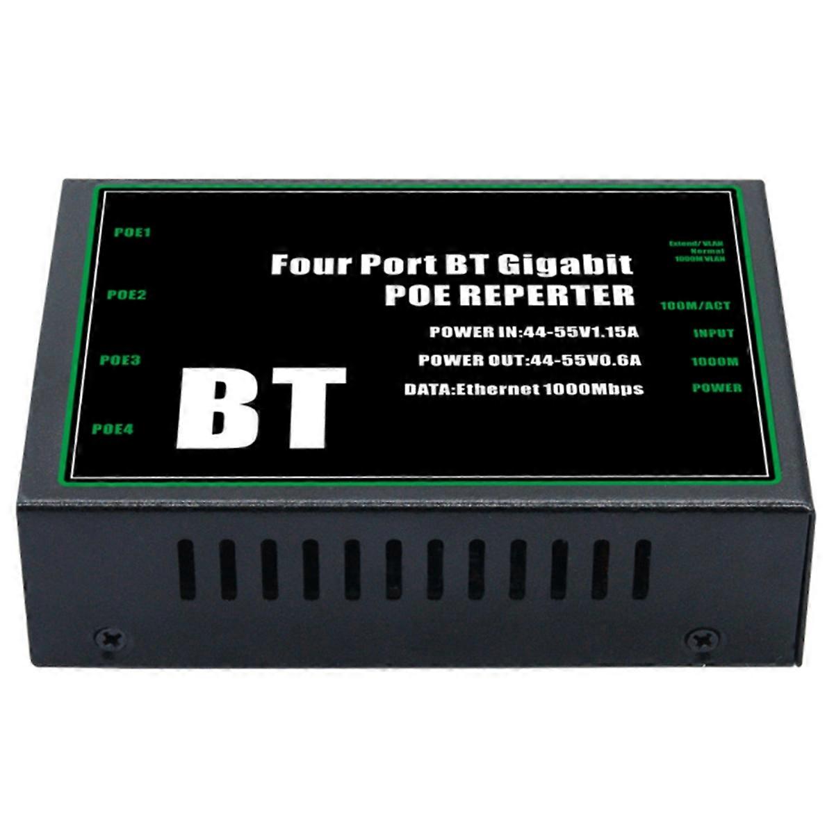 4 Port BT Gigabit POE Extender 100/1000Mbps 1 in 4 Out IEEE802.3 BT Poe Repeater for 48V POE Camera