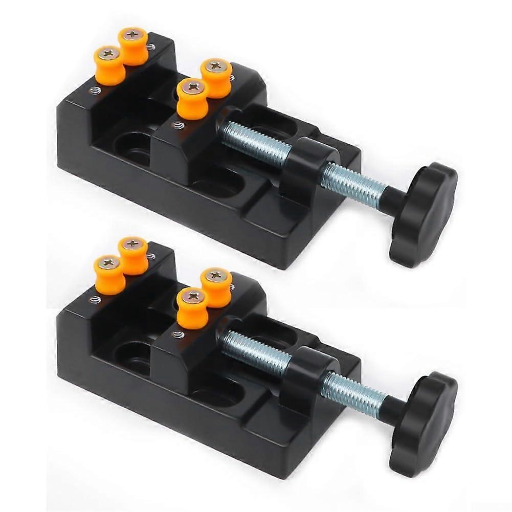 Twopart screw vise clamp for jewelry making and model building, for secure clamping