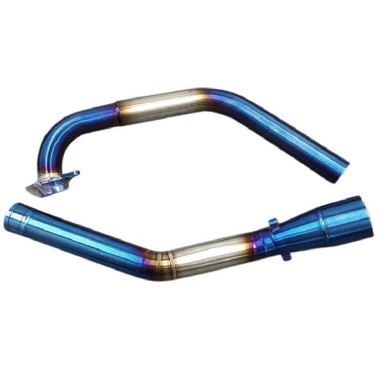 Exhaust System Modified Motorcycle Muffler Made of Stainless Steel, Intermediate Connecting Pipe For Yamaha YZF R15 MT15 2008–2016 2017(Blue)