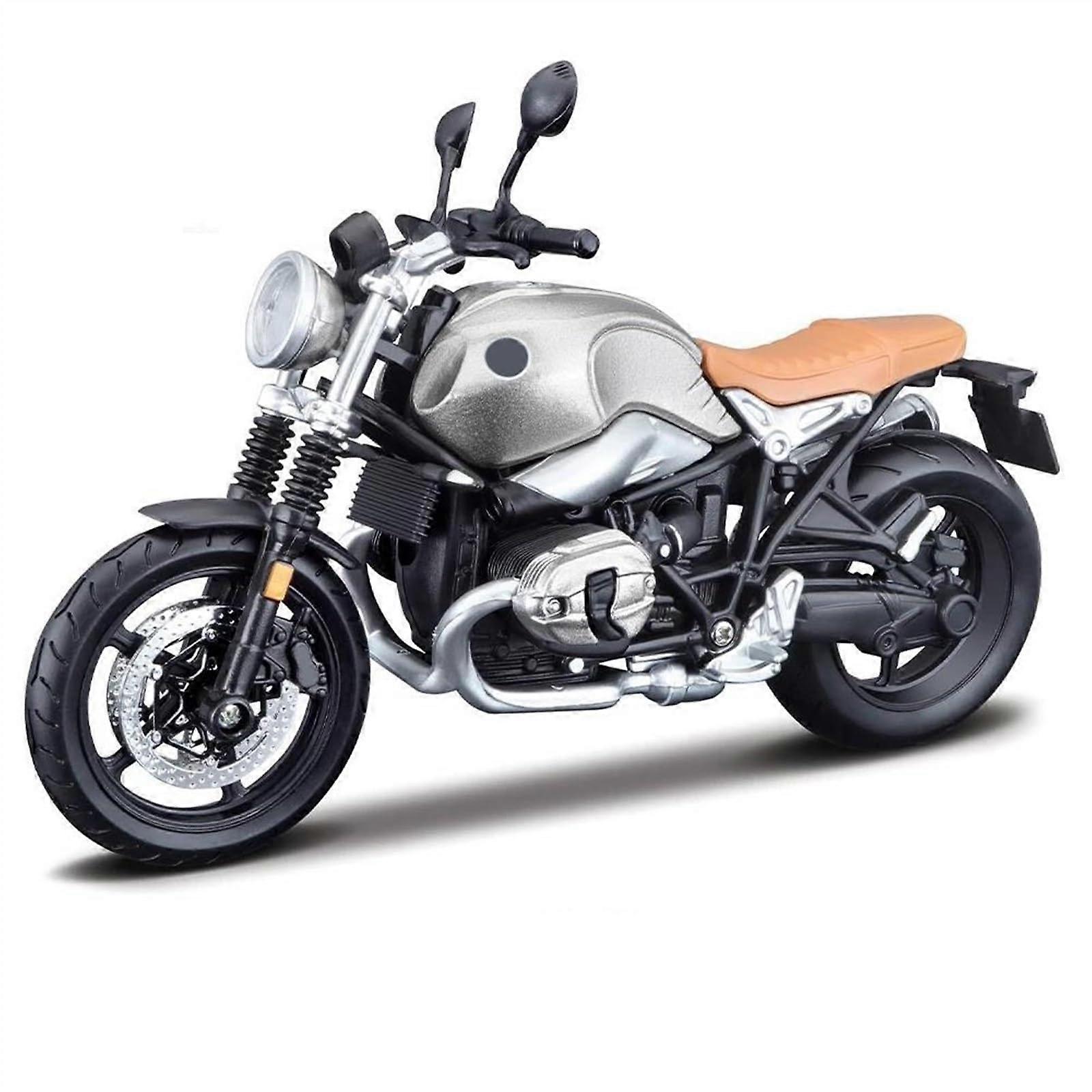 T Scrambler 1:18 Scale Alloy Motorcycle Model Toy Car - Silver Simulation Collectible Gift