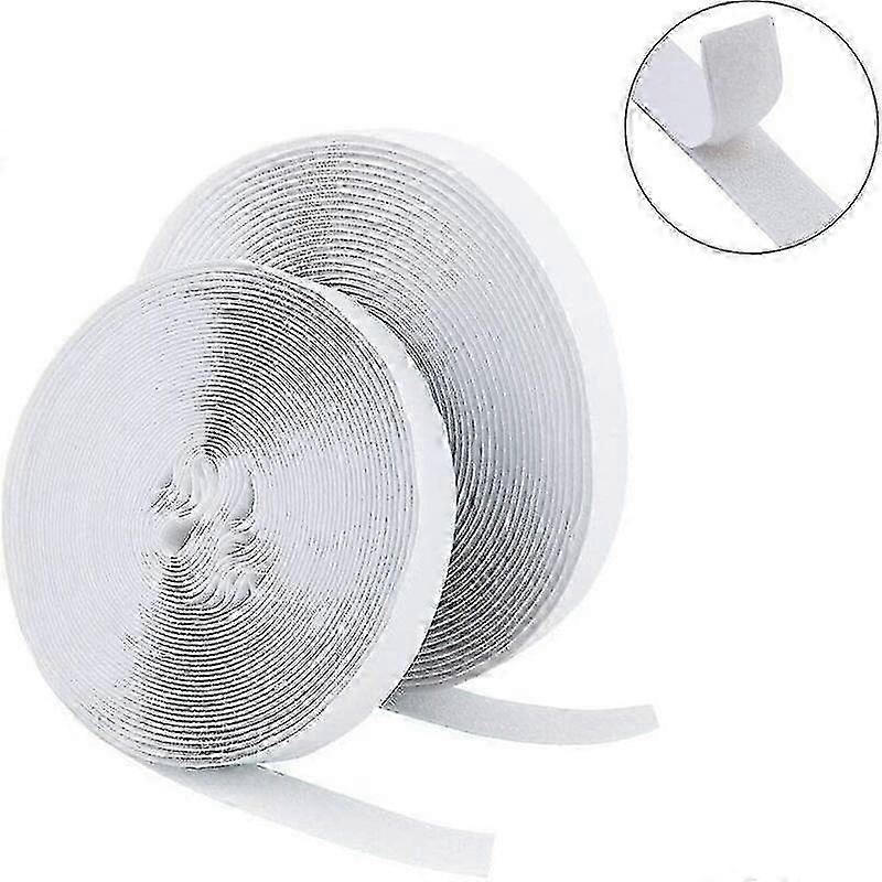25M Extra Strong Self-Adhesive Velcro Tape, 20mm Wide Double-Sided Hook and Loop Fastener with Sticky Backing