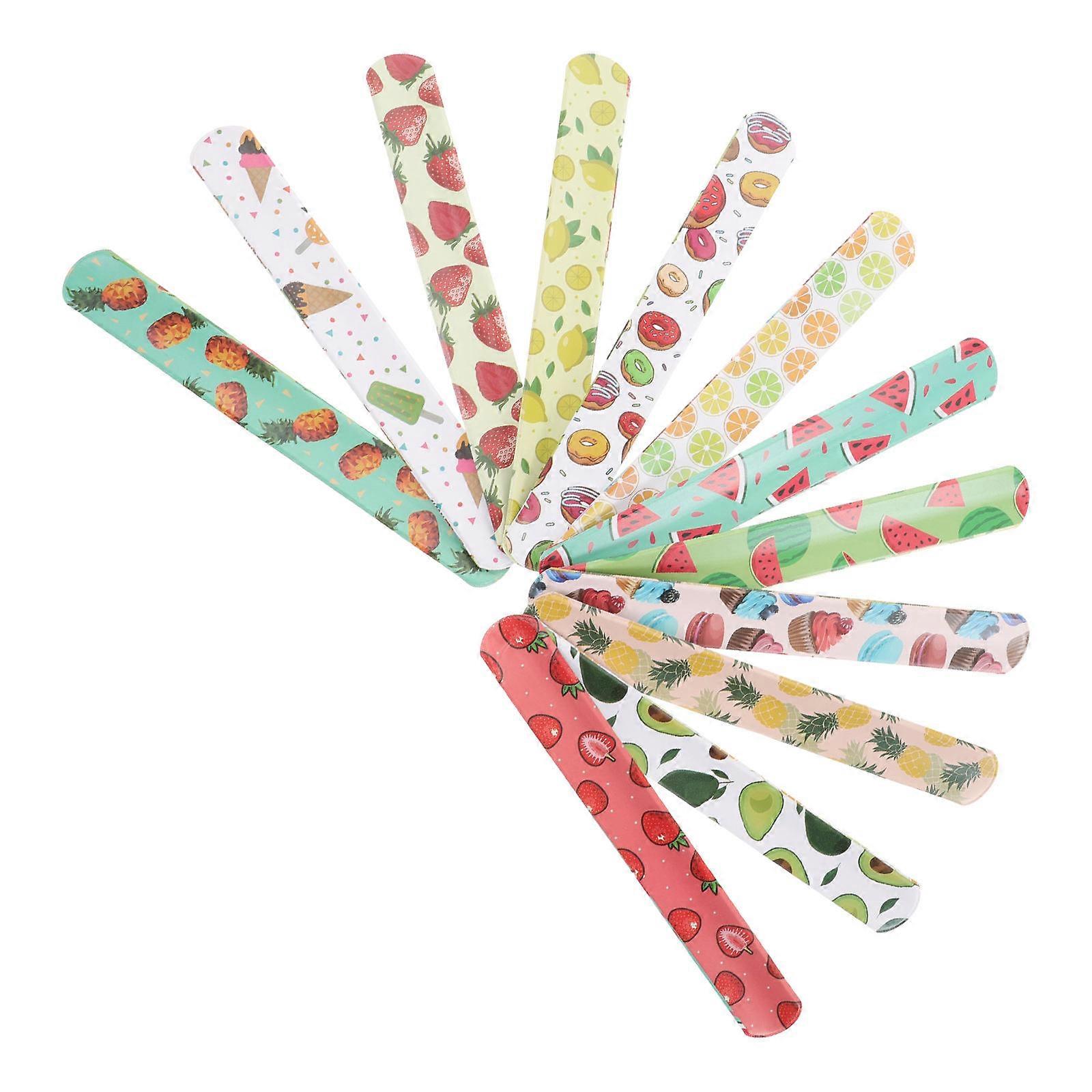 Bracelets Bulk Slap Fruits Pattern Wristbands Trick Or Treat Night Pvc Flexible Wearable 12Pcs