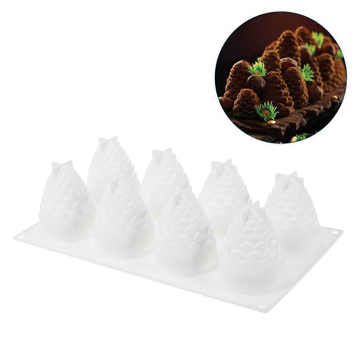 8 Lattices Pine Cone Shaped Silicone Mold Baking Tools for Cakes Mousse Ice Cream Chocolate