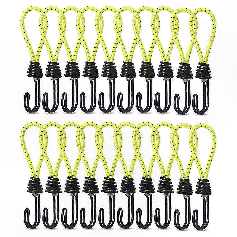 Yellow Elastic Cord Hook for Outdoor Camping Canopy Tarp Setup