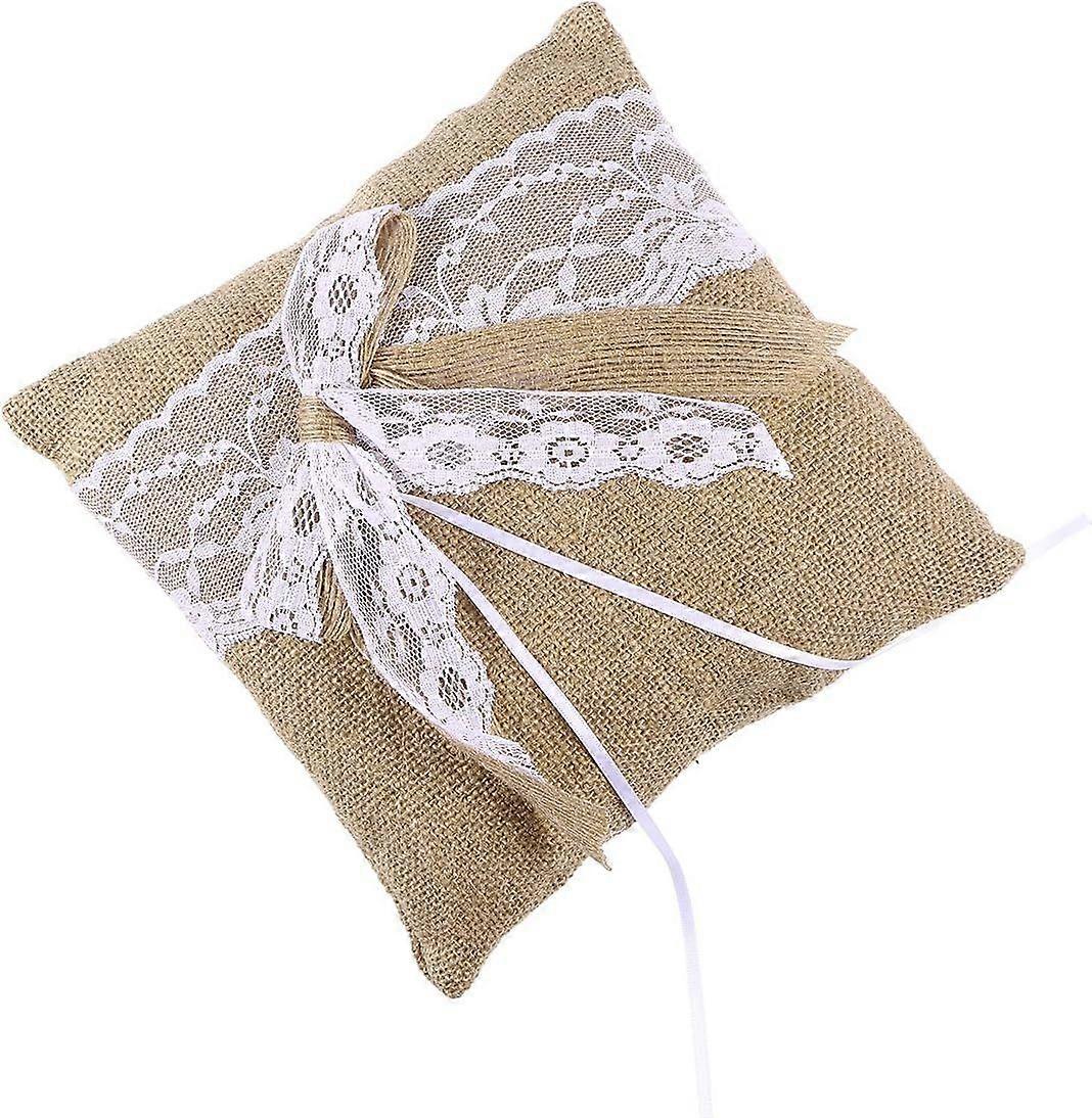 20 x 20cm hessisk jute giftering bærer pute pute (brun) brun