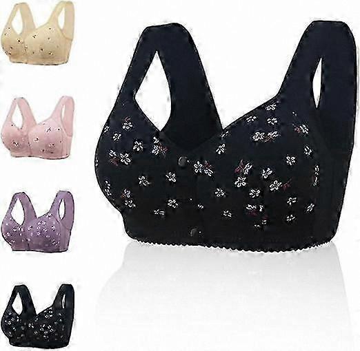 Comfortable Front-Close Bra for Women, Wire-Free Support with Button Closure, Soft and Easy-to-Wear Corset Style