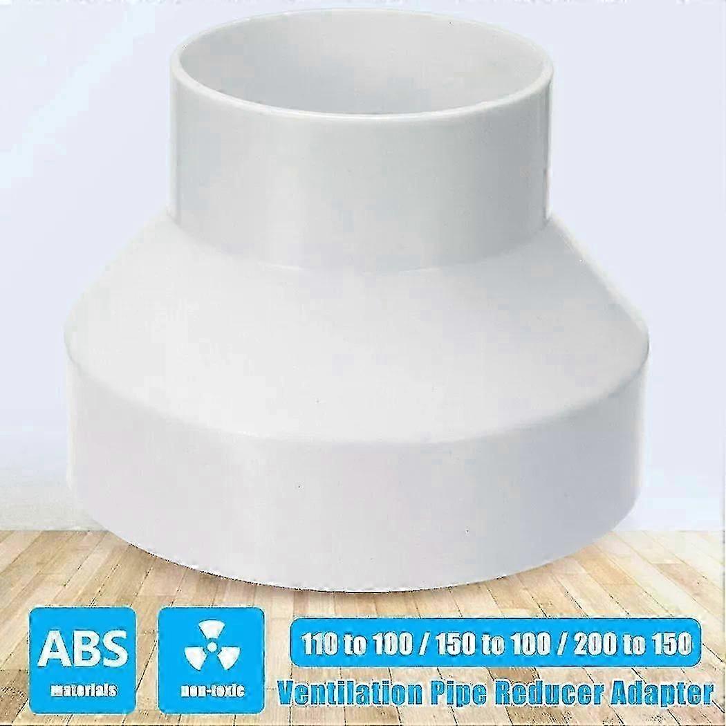 110/150/200mm Ventilation Pipe Reducer Adapter ABS Plastic Pipe Fit...