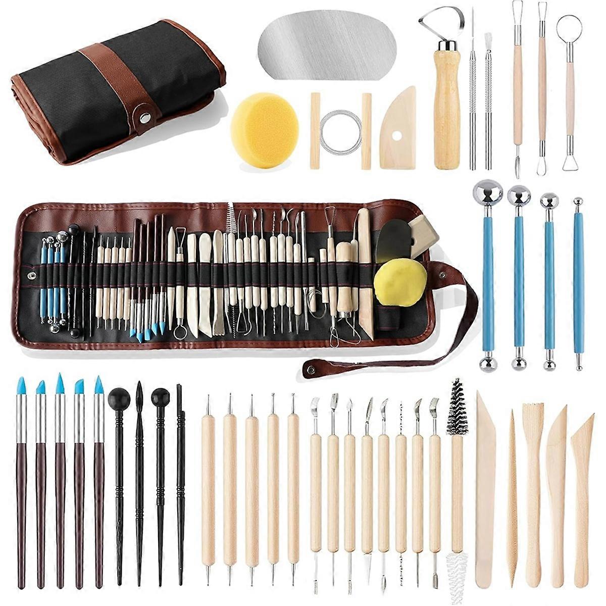 43PCS Pottery Tools Pottery Tools for Sculpting Polymer Clay Tools Kit for DIY Handcraft Modeling C
