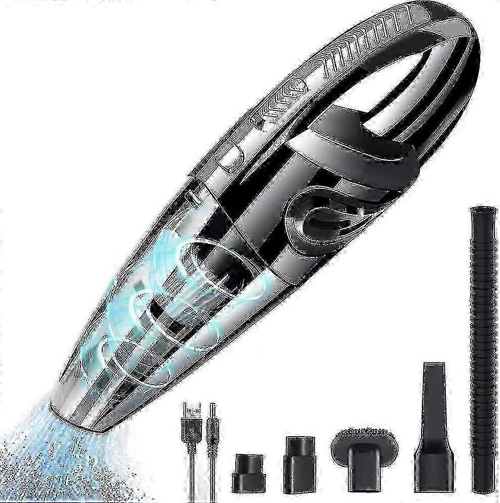 120W Portable Cordless Handheld Vacuum - Wet/Dry Function with 5 Nozzles & Washable HEPA Filter