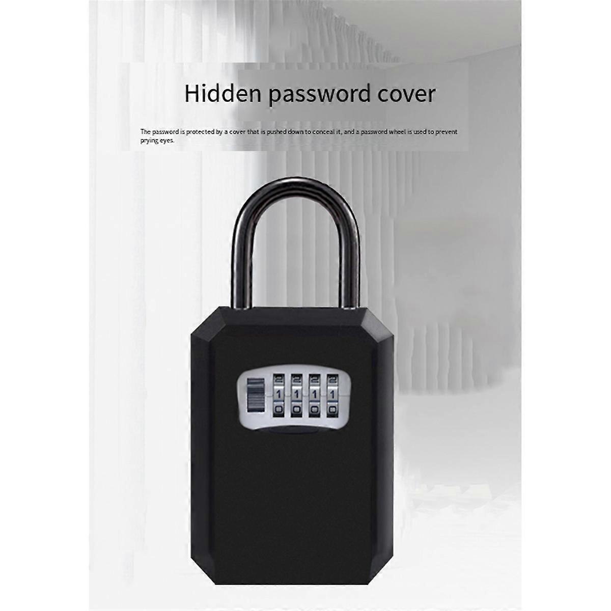 4Digit Code Box Wall-Mounted Password Key Box No-Drilling Required Decorative Home Use Construction