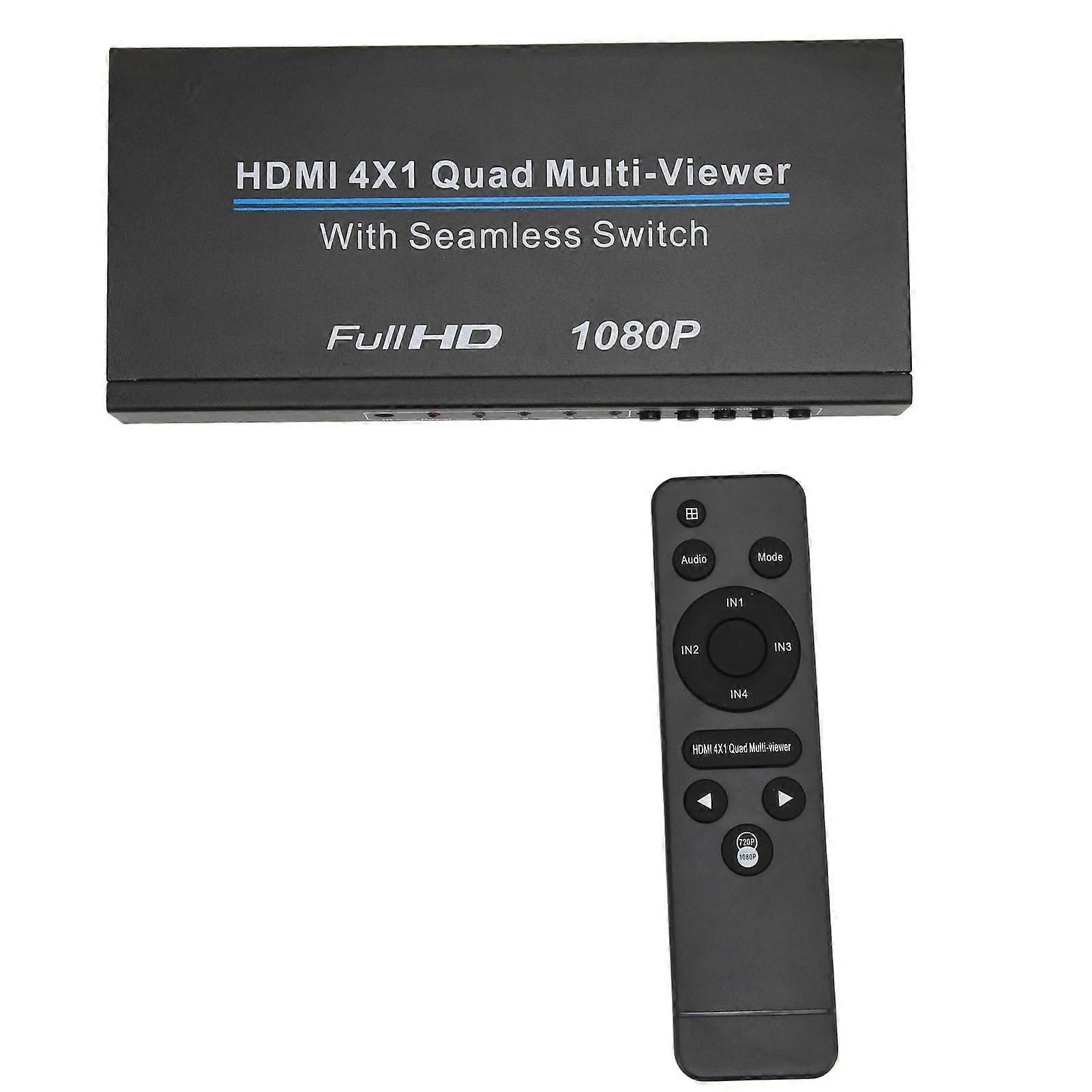 1080P HD Multimedia Interface Quad Multi Viewer 4x1 Switcher with IR Remote Control