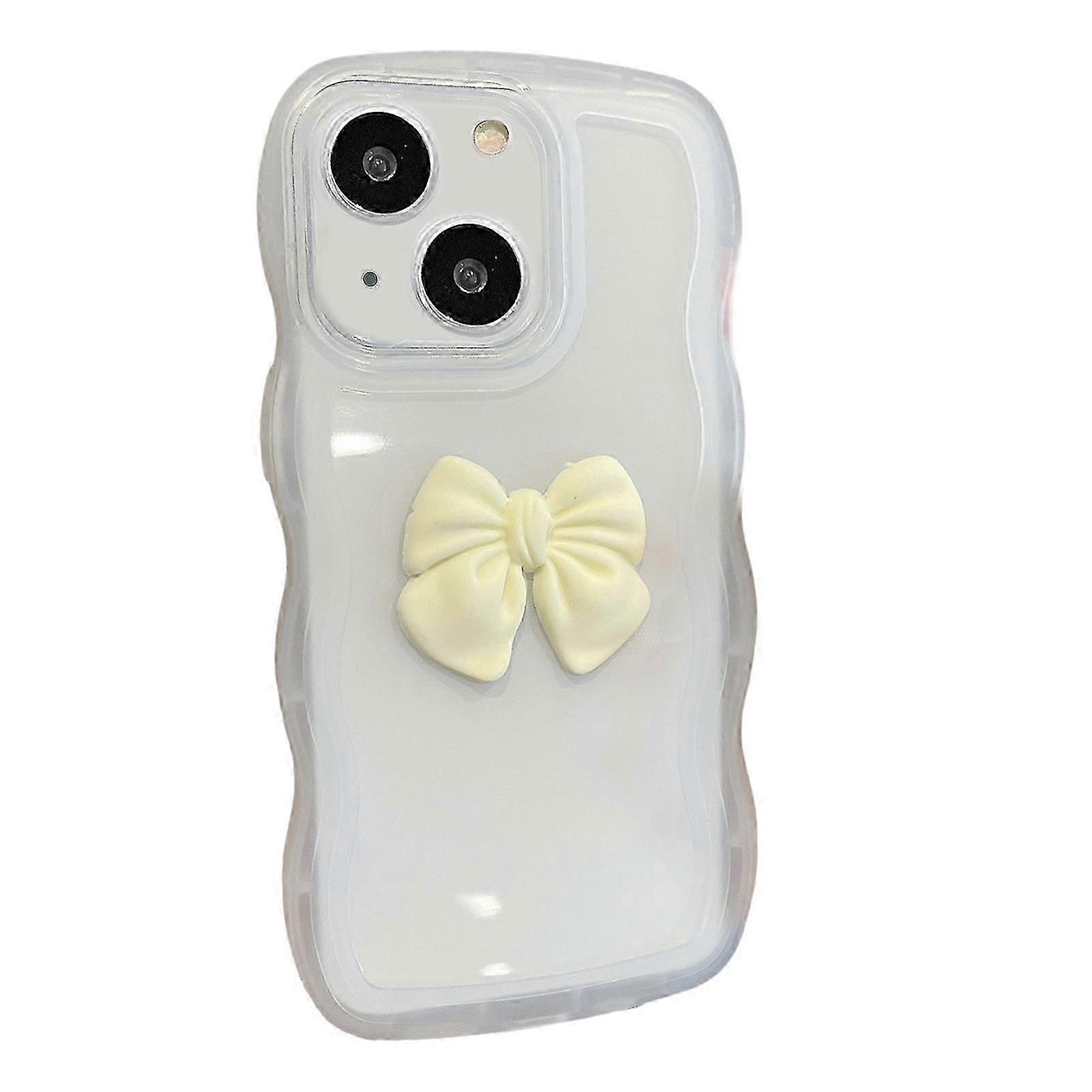 Mobile Phone Case Wavy Edge 3D Bow Colorful Protective Case Anti-scratch Cute Smartphone Silicone Case Phone Accessories for iPhone 14 Series
