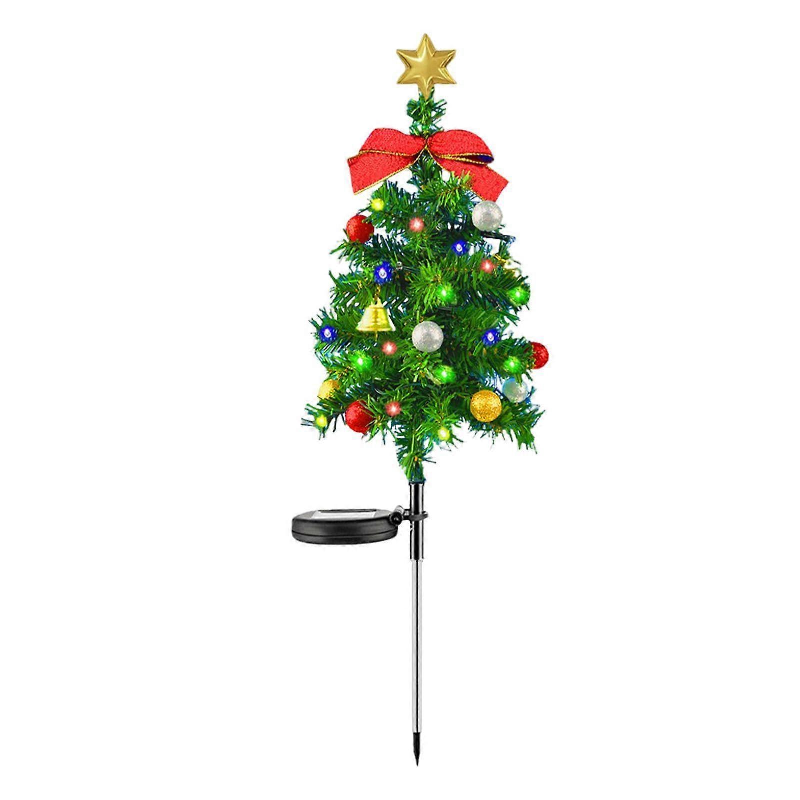 Pathway Lights for Christmas Trees Metal Garden Stake Lights Solar Powered Garden Lights 8 Modes 20 LED