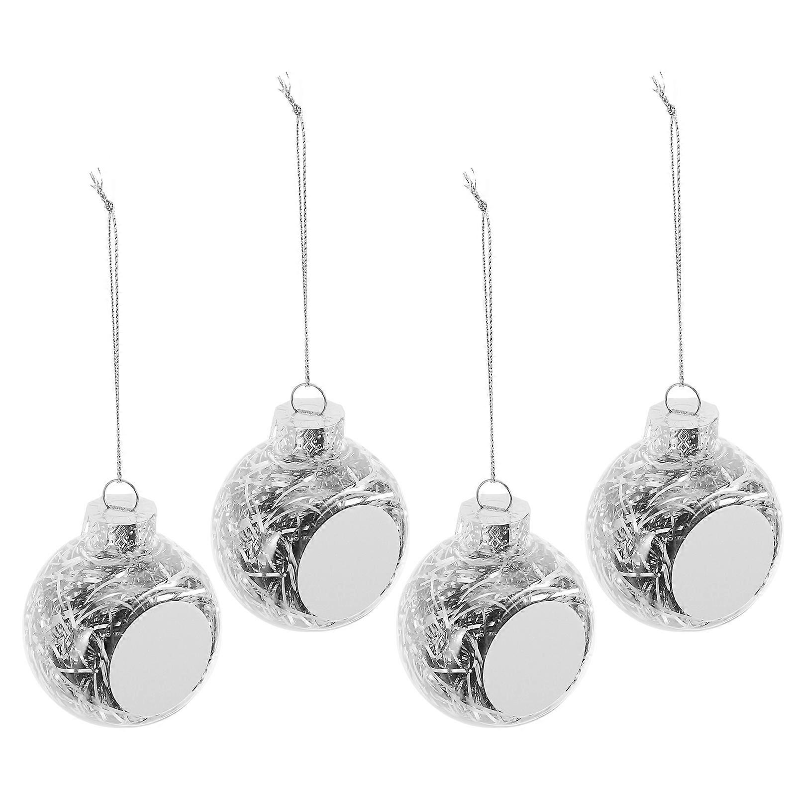 Fillable Ornaments for Decor Plastic Hanging Balls for Christmas Tree and Craft Projects 4pcs