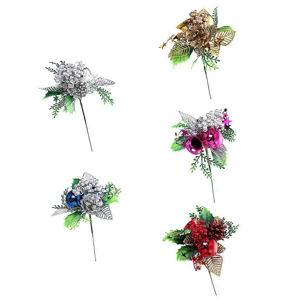 Craft Artificial Flowers 5Pcs Set Holiday Functions Assorted Color For Arrangements
