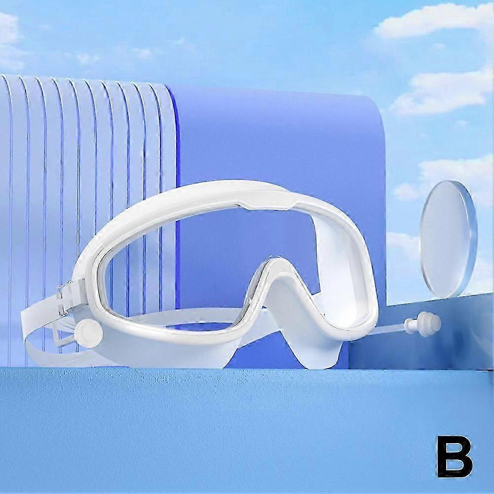 High-definition swimming goggles large frame waterproof earplugs