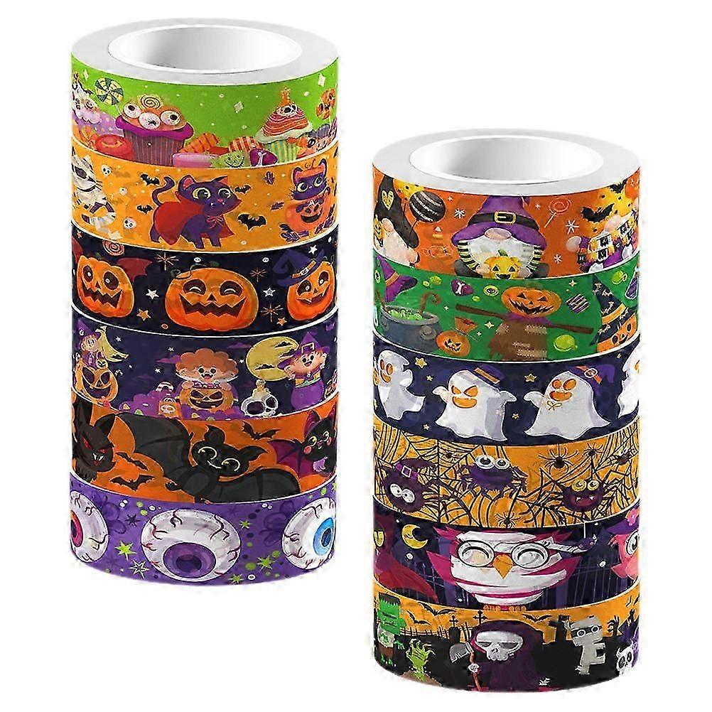 Halloween Elements Tape Multi Colored Crafting Supplies For Diy Projects Scrapbooking 12 Rolls
