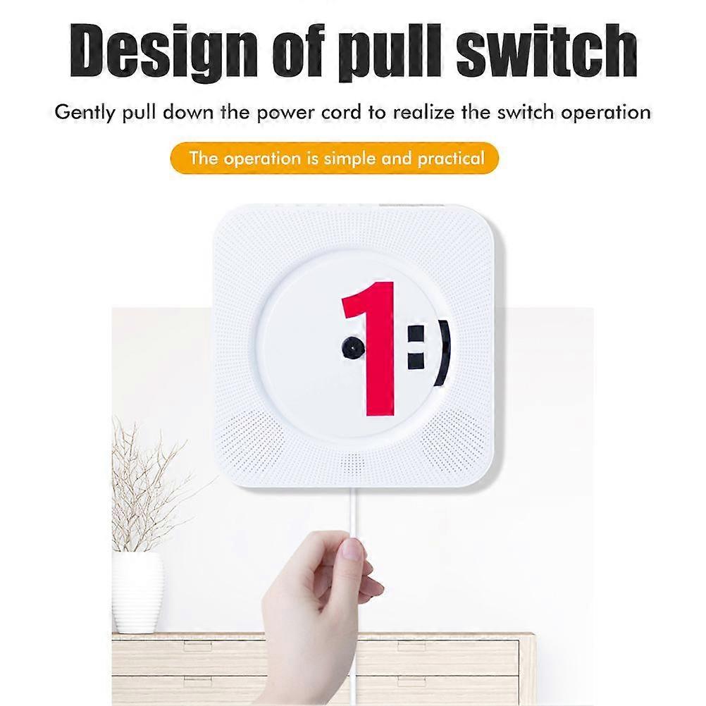 5-in-1 CD Player & Bluetooth Speaker: Wall-Mounted FM Radio with USB & HiFi Sound