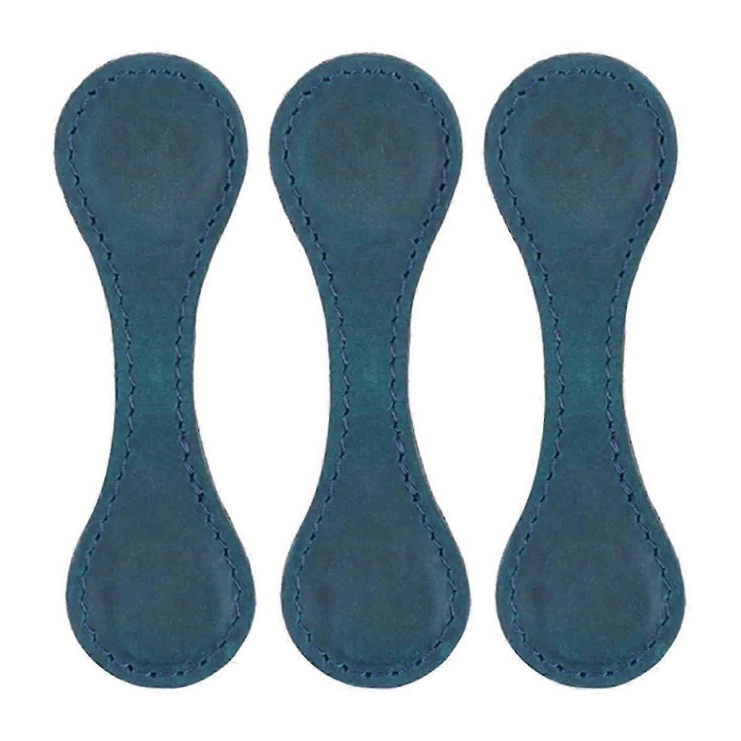 Magnetic Bookmark, Leather Bookmarks, Handmade, 3Pcs Blue