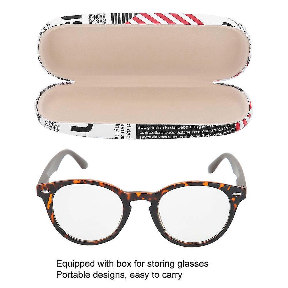 Unisex Presbyopic Reading Glasses +3.50 Leopard Print Case PC Lens