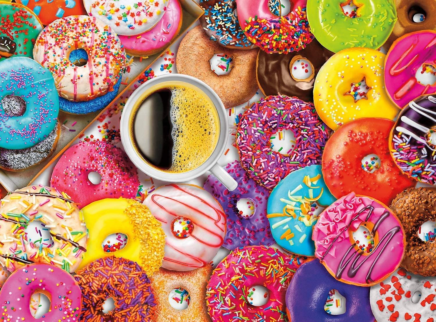 - Aimee Stewart - Coffee And Donuts - 1000-teiliges Puzzle Multi, 26,75"l x 19,75"w