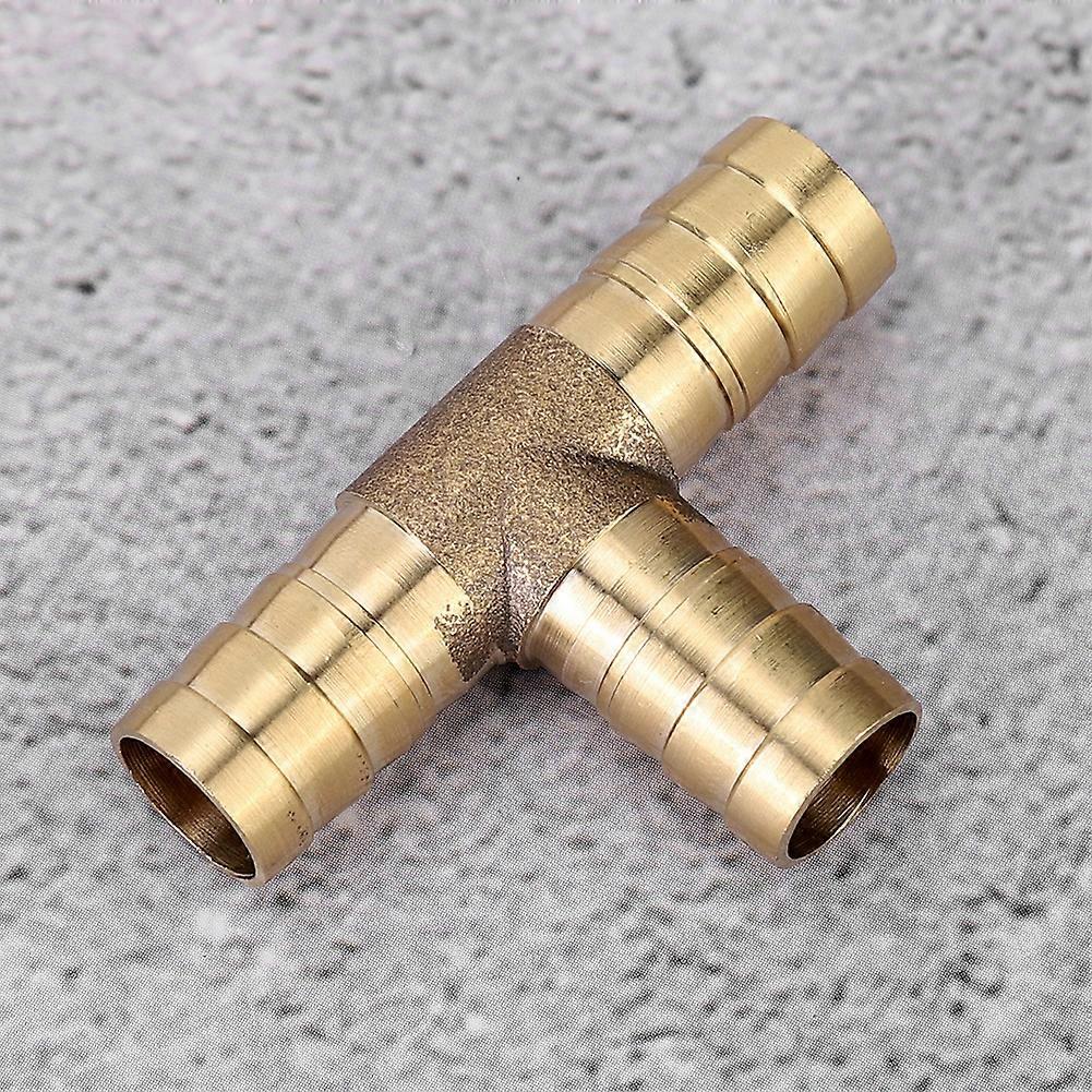2pcs 1/2in (12mm) Brass T Fitting Hose Barb Tee Connector