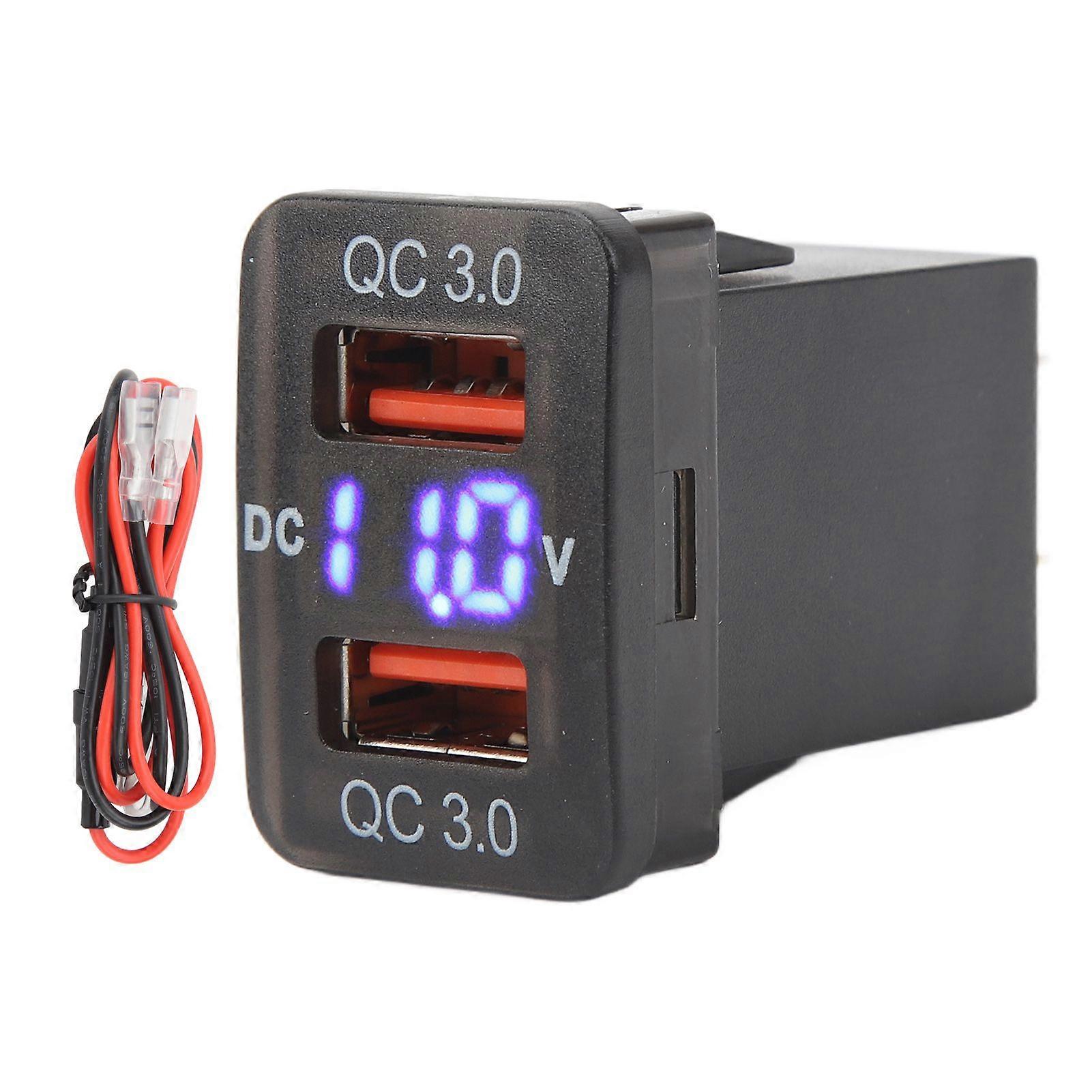 Dual USB Port Charger Socket QC3.0 Fast Charge Charging Outlet Power Adapter for FJ Cruiser Fortuner Hilux Tacoma 1.3x0.88 Inch