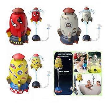 Fun Space Rocket Sprinkler Toy for Kids with Rotating Water Jets for Outdoor Play
