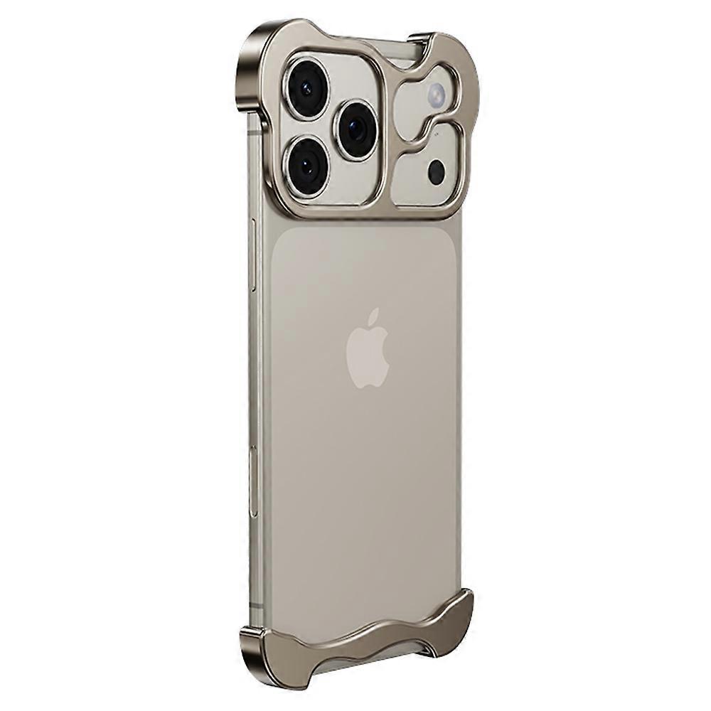 For iPhone 17 Pro Max Bumper Case Metal Frameless Shockproof Cover with Camera Lens Protector