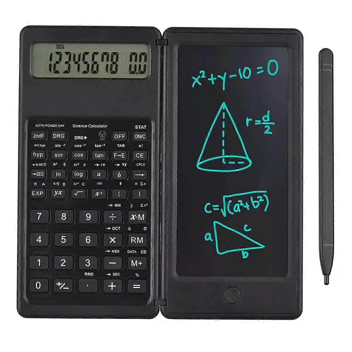 Foldable Scientific Calculator 10-Digit Digital Large Display with an Erasable Writing Tablet Digital Drawing Pad Math Calculato