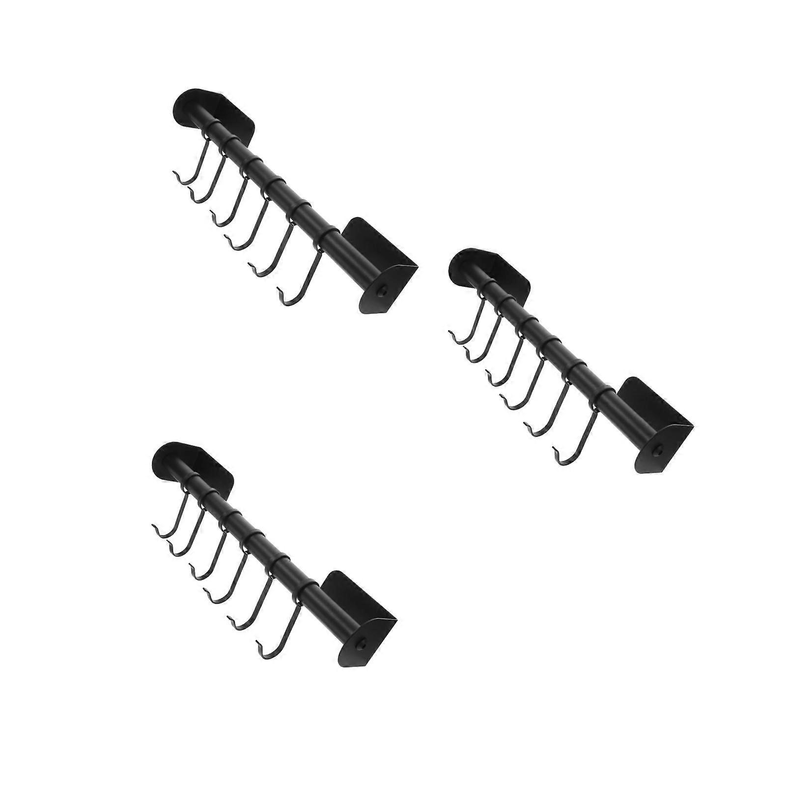 Wall Hook Kitchen Tool Rack Made of Carbon Steel for Storage Use 3Pcs
