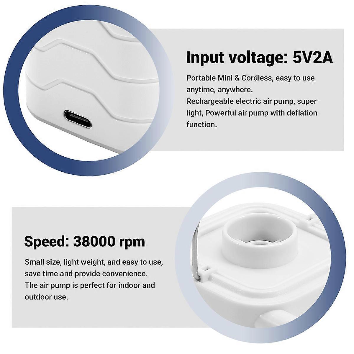 Portable Mini Electric Air Pump for Inflatables USB inflator