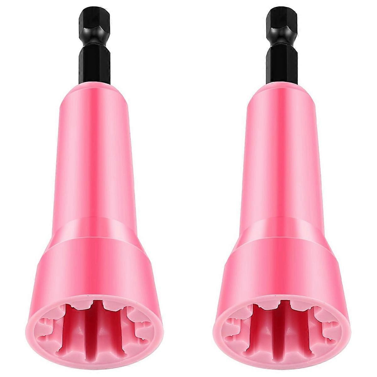 2Pc Wire Twisting Tool Wire Twister Tool Drill Wire Stripper -Pink