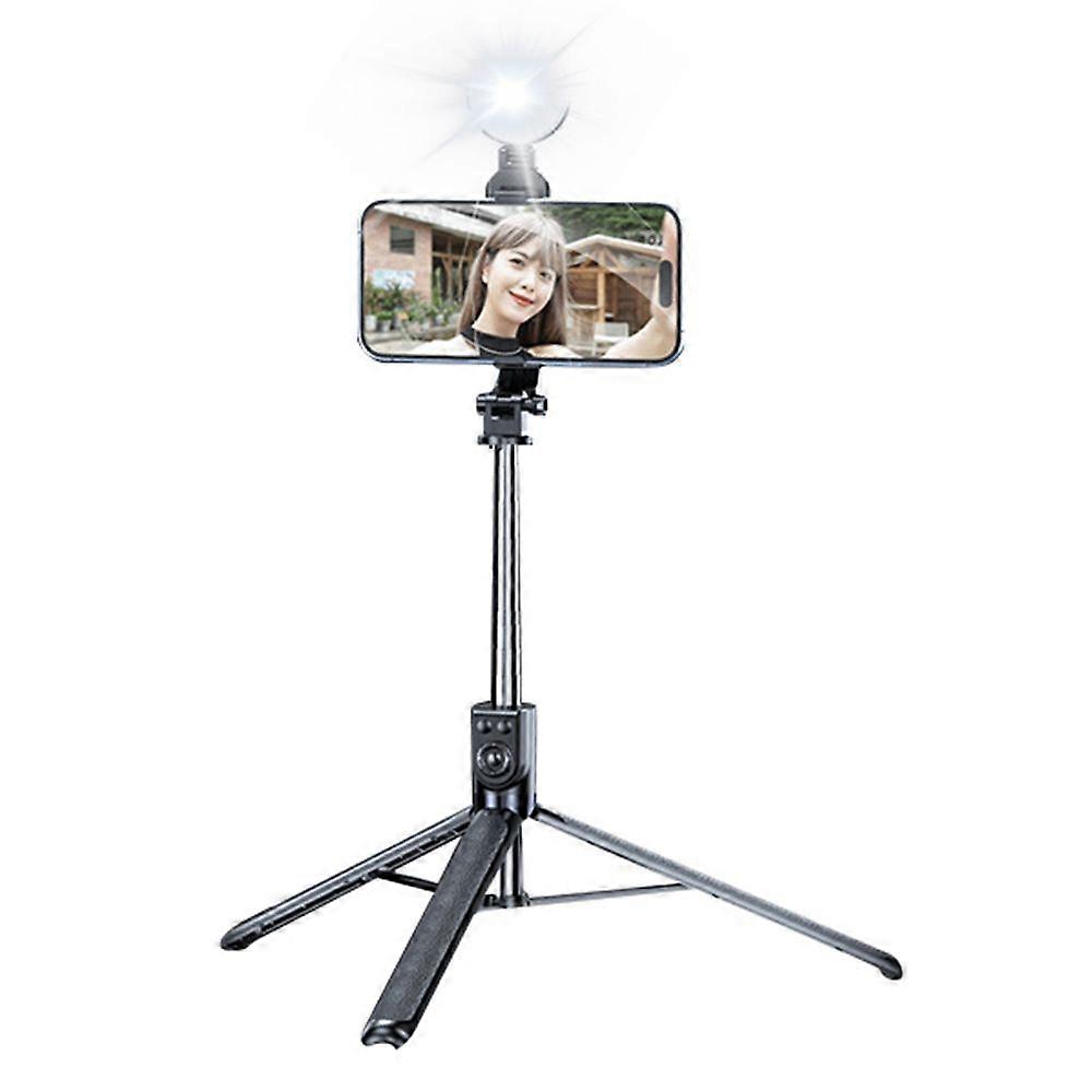 175cm Tripod Stand Remote Control Folding Bluetooth Selfie Stick with Fill Light