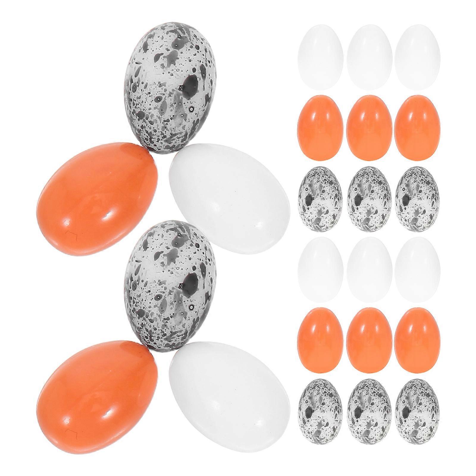 Plastic Miniature Eggs Toys for Decor 36Pcs Assorted Color Mini Egg Models
