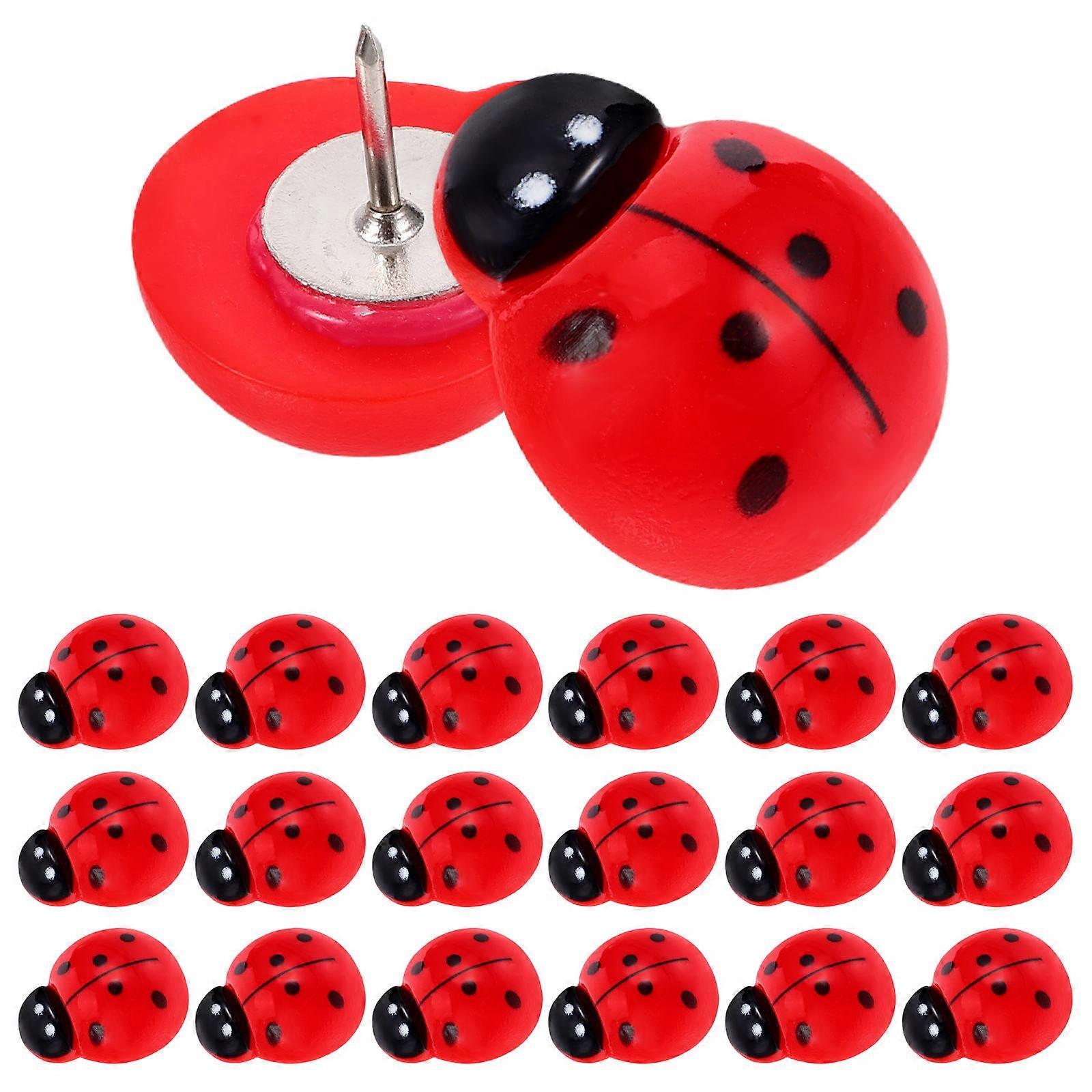 Creative Ladybug Push Pins for School and Home Use 80Pcs Red Fun Pins