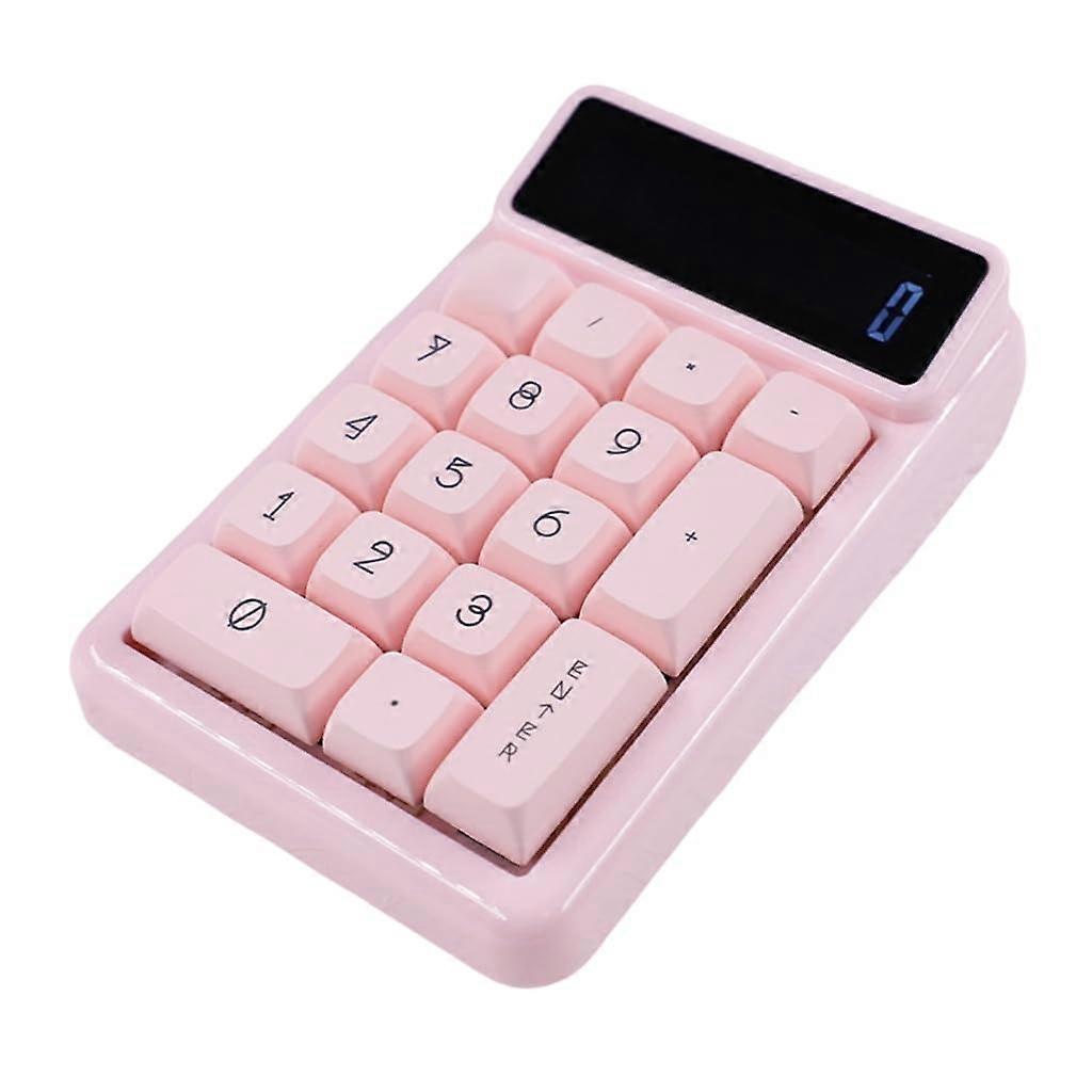 17Keys Numpad Mechanical Numeric Keyboard Hot Swappable, Calculator, Auto Sleep, Pink For Office Professional